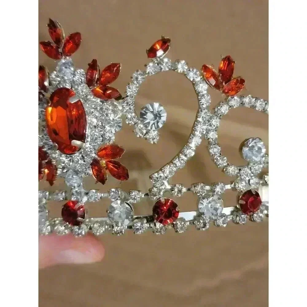Red and Silver Crystal Tiara - Picture 4 of 7